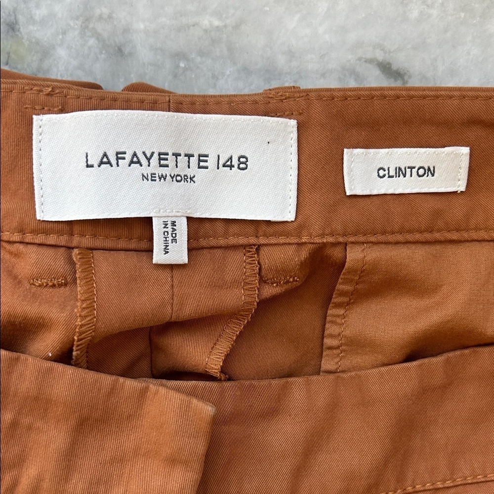 Lafayette 148 New York Clinton Rich Clay Cropped Pants | 12 - Picture 4 of 6